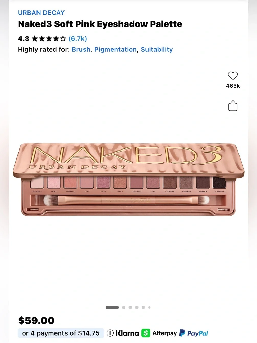🦋Urban Decay Naked 3 Eyeshadow Palette